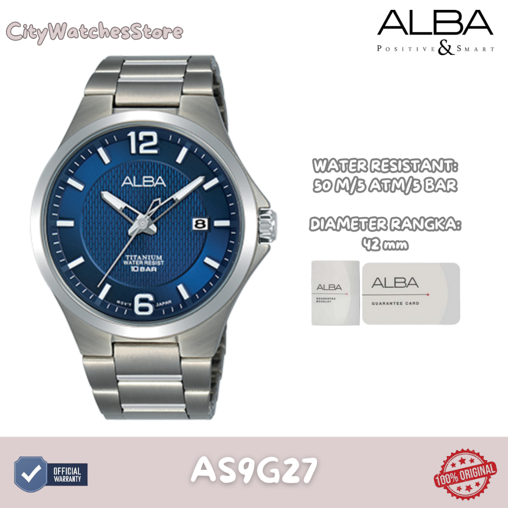 10.10 SALE | Jam Tangan Pria Analog Original Alba Tali Rantai Stainless Steel Anti Air Anti Karat Or