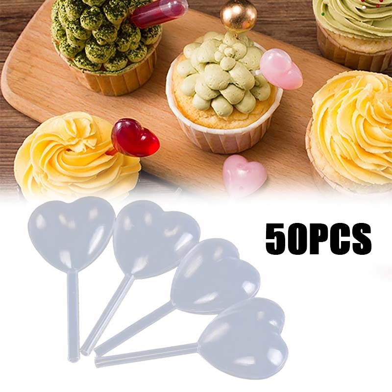 Pipet Puding Mini Pipet Cupcake 50 Pcs 4ml Pipet Selai Puding Fla Puding Pipet Bentuk Hati