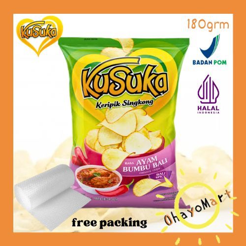 

Kusuka Keripik Singkong Ayam Bumbu Bali /Cassava Chips Bumbu Bali 180g