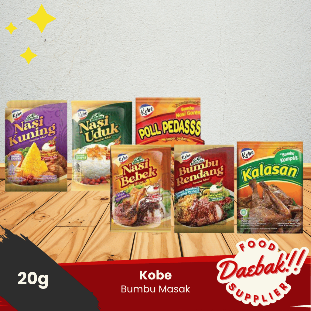 

Kobe Bumbu Nasi Instan | Nasi Uduk | Kuning | Nasi Goreng | Ayam Kalasan | Rendang | Bebek 20gr