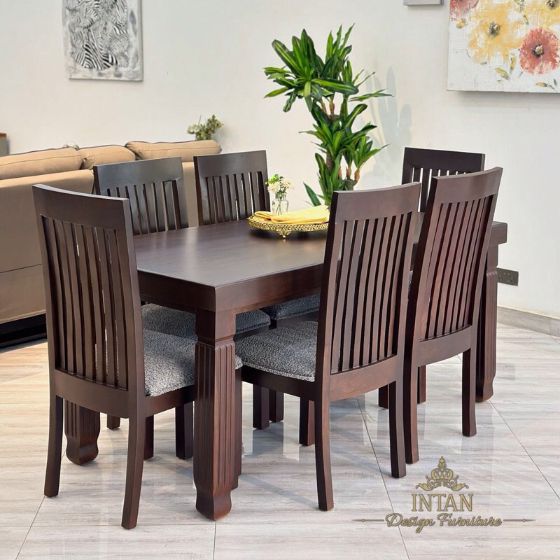 meja makan 6 kursi jati