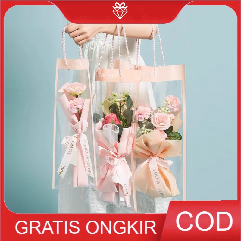 

Plastik Buket Bunga / Tentengan Plastik OPP Bening LL040