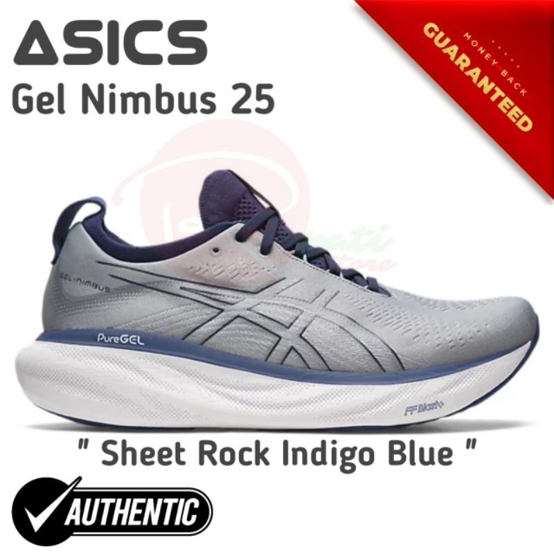 Asics Gel Nimbus 25 1011B547 021 Wide Sheet Rock Indigo Blue Original 100%