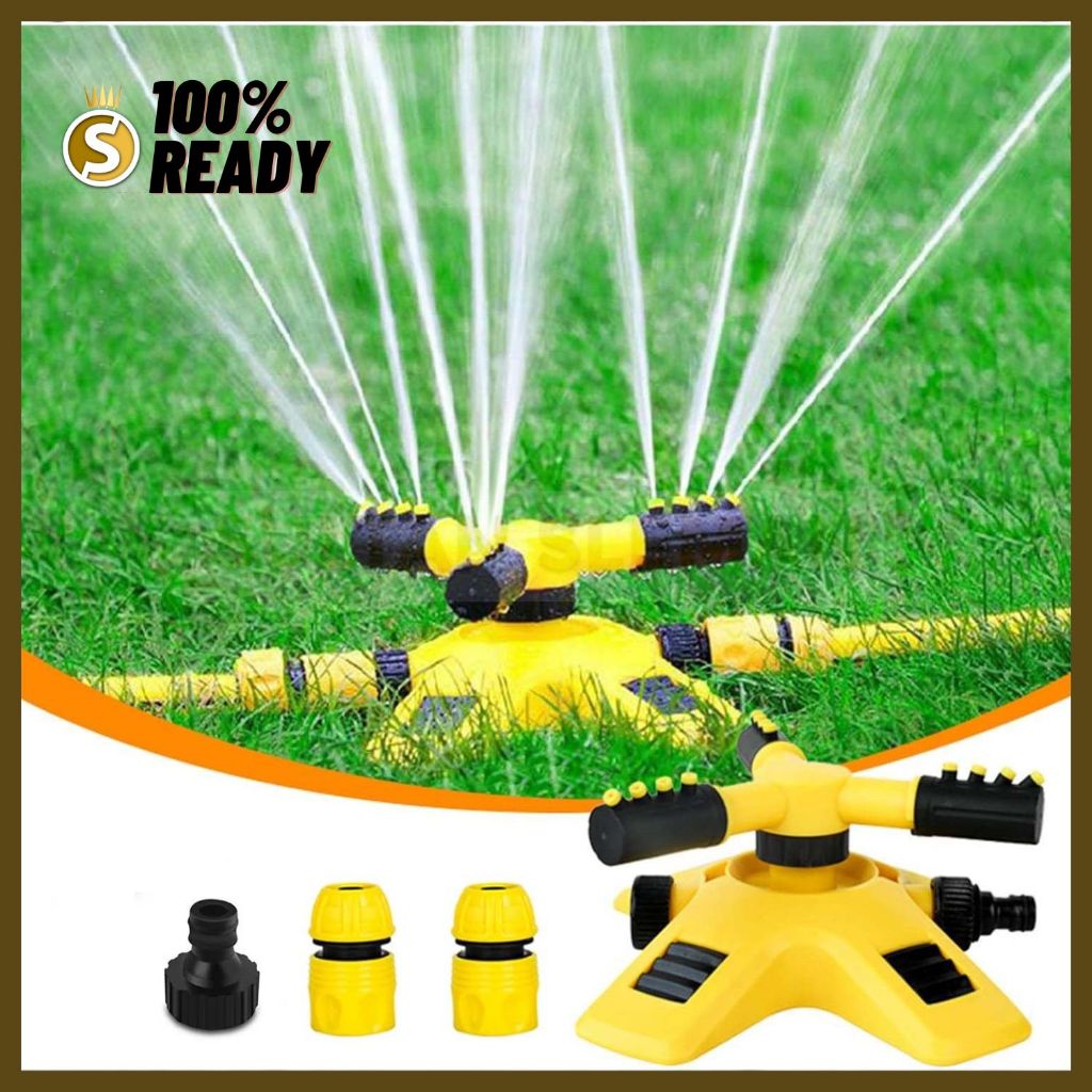 Penyiram Tanaman Taman Putar 360 / Alat Penyiram Bunga,Tanaman Otomatis,Tiga Cabang 360 Derajat