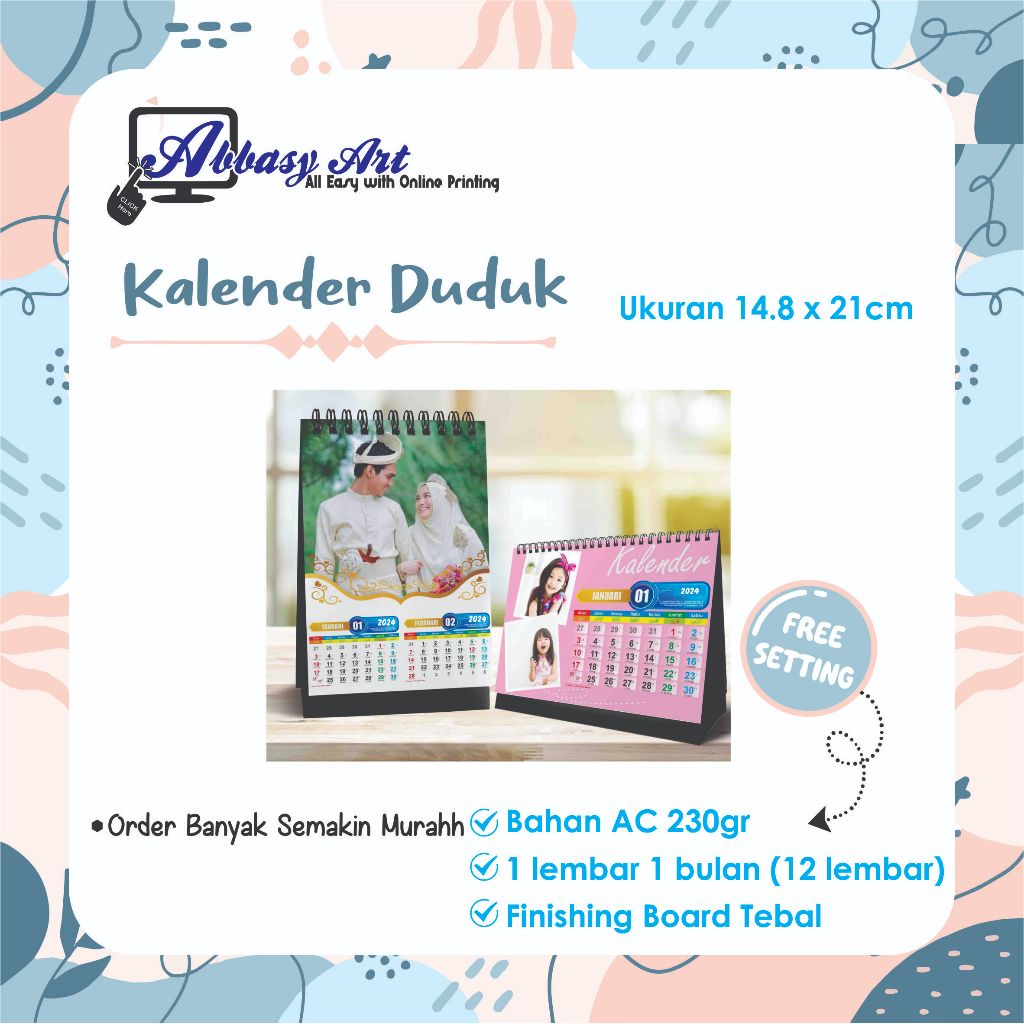 

FREE DESIGN/Kalender Meja/Kalender duduk 2025/Dudukan Linen