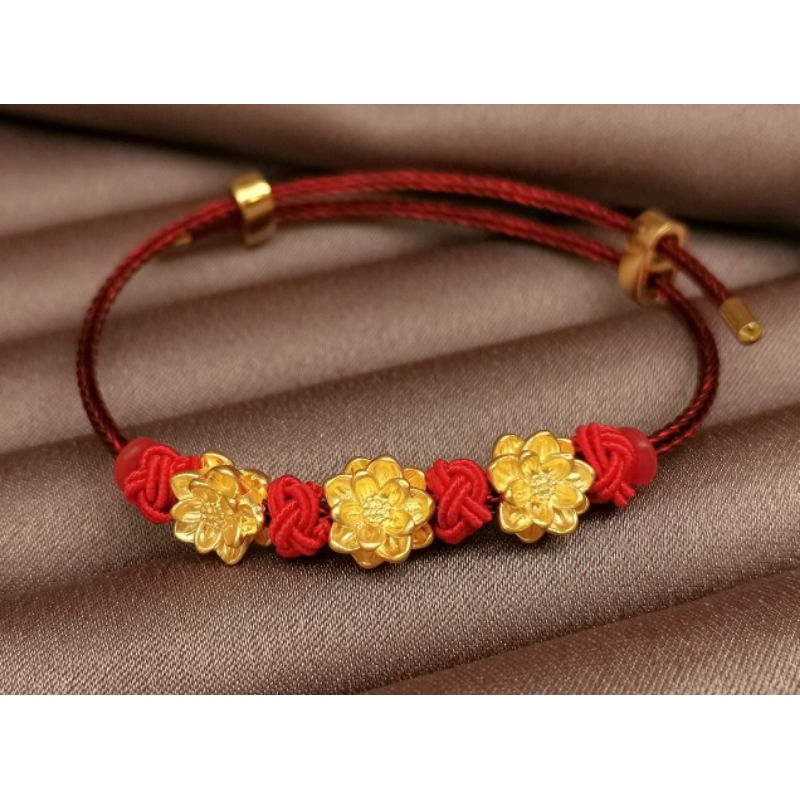 Gelang Emas Asli Teratai 24k Hongkong 999% Pandora