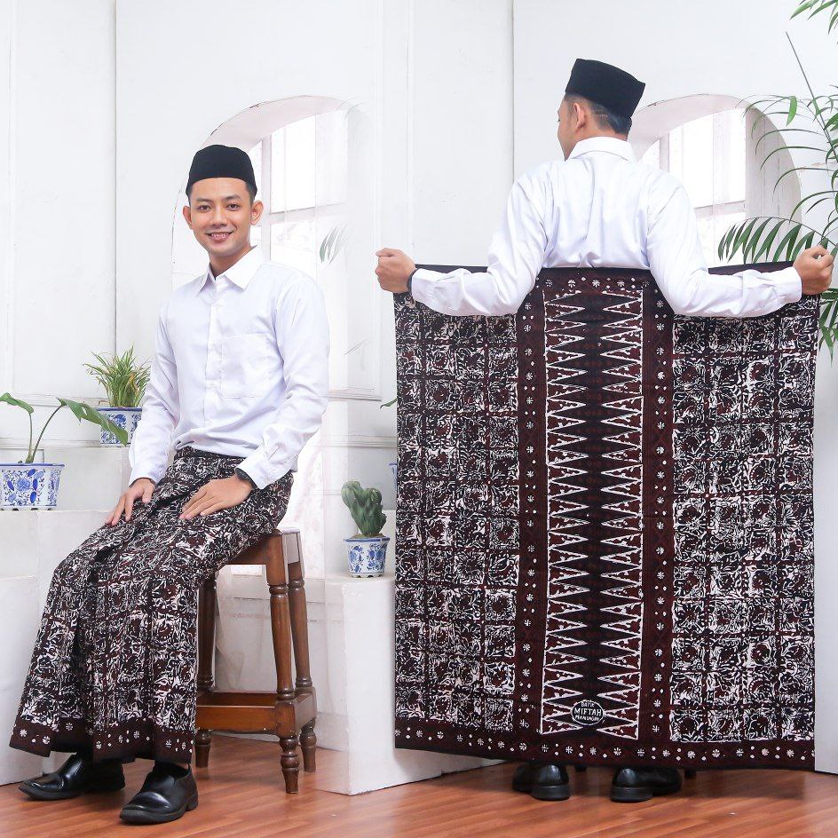 Sarung Batik Premium  Motif Lasem Sarung BATIK CAP  SOGAN SEMI TULIS / Sarung Dewasa Pria & Wanita