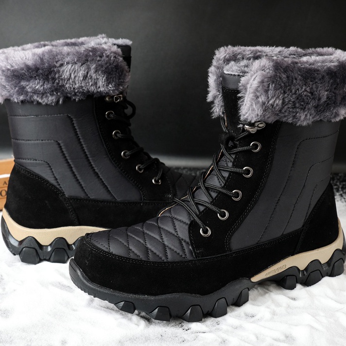 BARANG TERUPDATE Import Premium Sepatu Pria Musim Dingin Winter Snow Boots Tinggi Hiking Bulu Cowok 