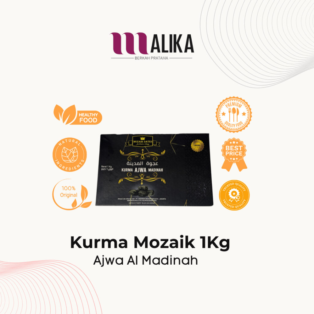 

Kurma Ajwa Mozaik 1 Kg Oleh Oleh haji dan Umroh Hadiah Acara Syukuran sukuran Pernikahan Kelahiran Lahiran Anak Laki Laki Perempuan Cemilan Ringan Sehat