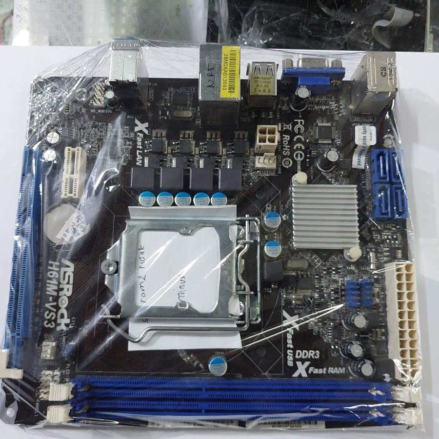 Mainboard LGA intel  asrock H61M-VS3 Socket 1155 murah minus
