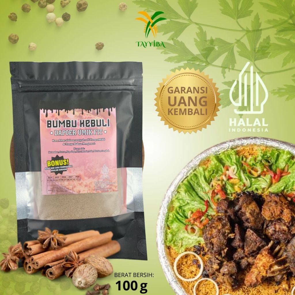 

Bumbu Rempah Kebuli 100 gram - Bumbu Instan Nasi Kebuli - Bumbu Praktis Kebuli Siap Masak