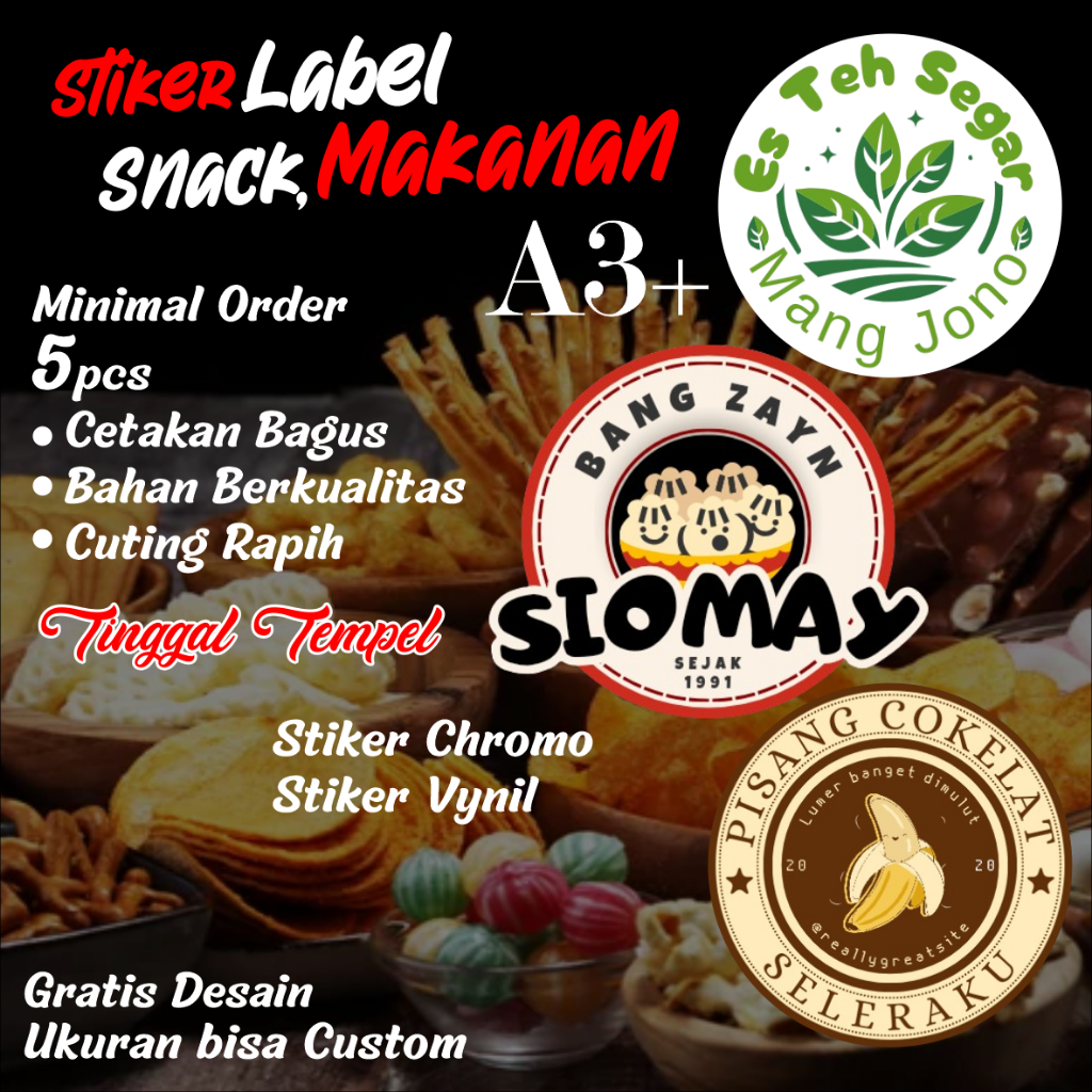 

cetak stiker custom / Stiker Label Kemasan Cutting Pola Gratis Desain / File Sendiri
