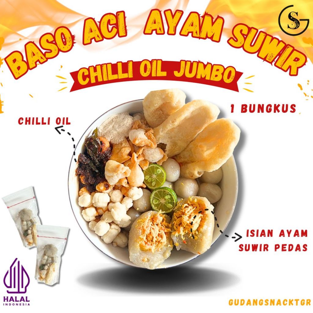 

[CHILLI OIL] 1 PCS BASO ACI AYAM SUWIR PEDAS CHILLI OIL HOTPOT INSTAN