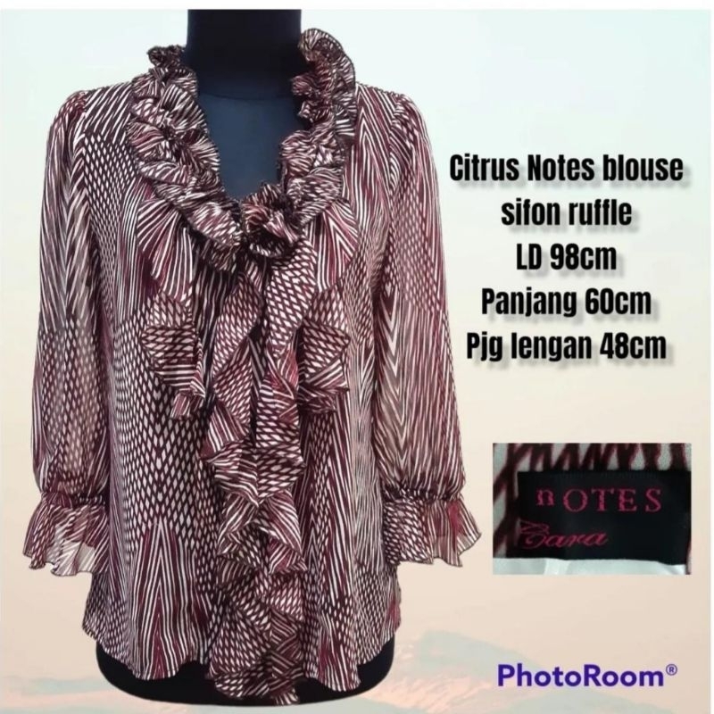 Citrus Notes blouse wanita sifon ruffle