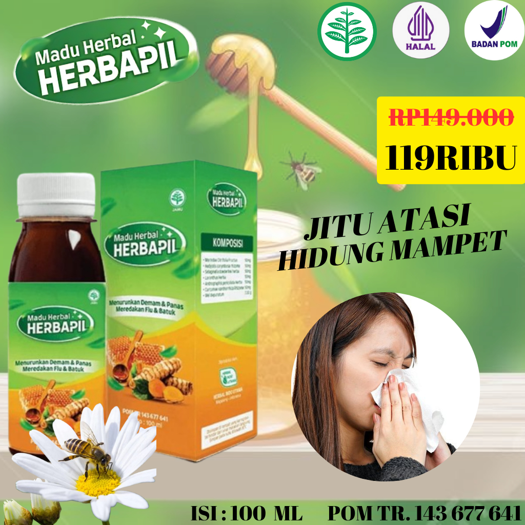 

Herbapil Madu Herbal Atasi Batuk Pilek Sinusitis Menahun Sampai Tuntas Tanpa Efek Samping