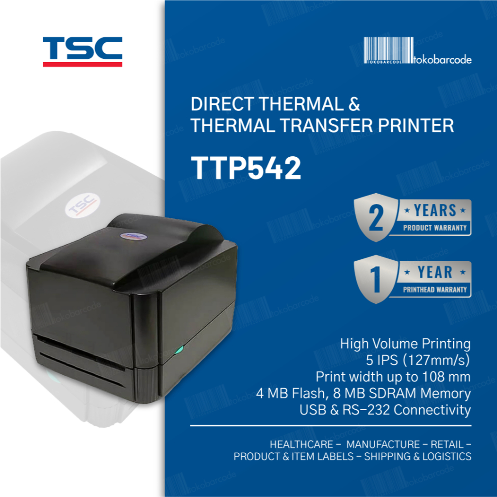 TSC TTP542 DESKTOP BARCODE PRINTER