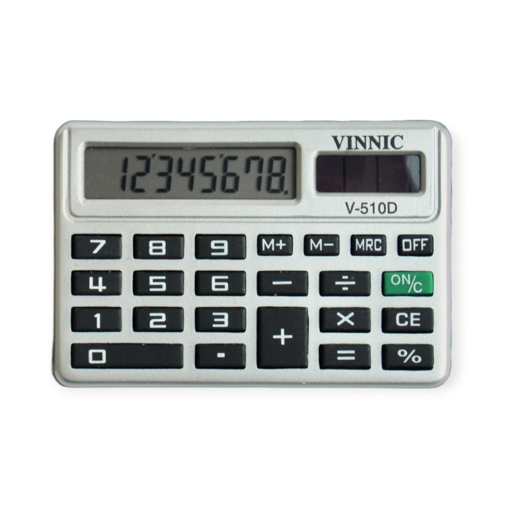 

Vinnic Kalkulator Mini Kalkulator Saku Kantong Warna Silver 510D