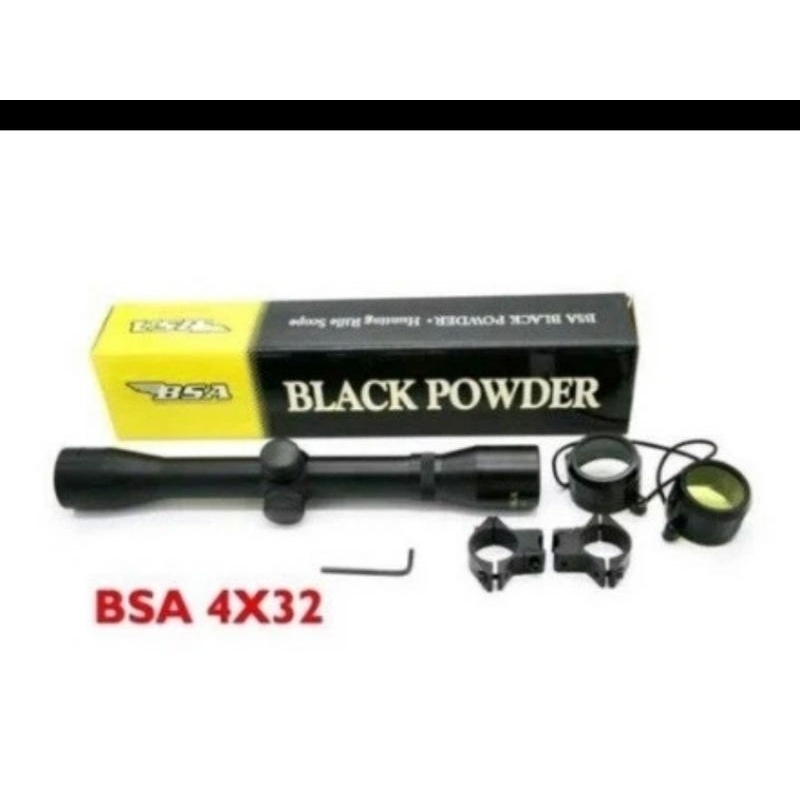 Telescope BSA Black Powder - Scope 4x32 Reticle Mil-Dot