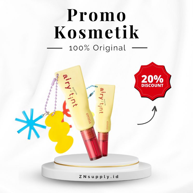 EMINA - AIRY SURPRISE TINT 3g + KEYCHAIN - LIP TINT RINGAN - LONGLASTING - WATERPROOF