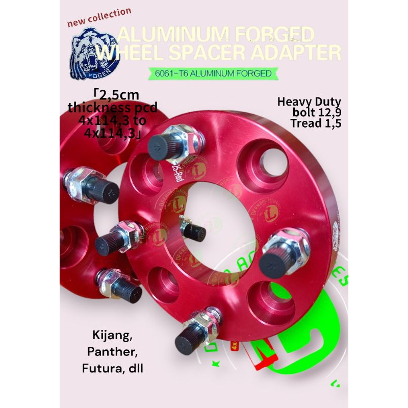 Spacer roda adaptor velg FOGER kijang panther 2,5cm pcd 4x114,3 to 114,3