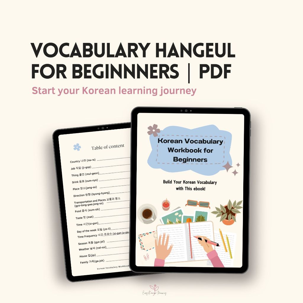 

Workbook Know and Write Vocabulary Korean Hangeul For Beginners PDF | Instant Download
