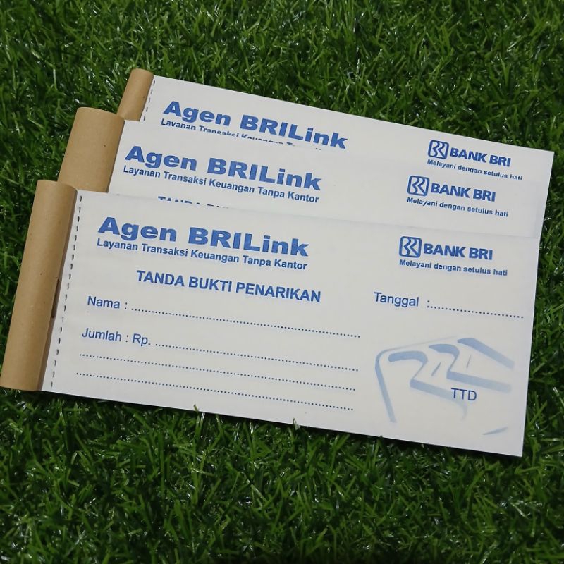 

BUKU/NOTA TANDA BUKTI PENARIKAN AGEN BRILINK 2 RANGKAP ISI 100 LEMBAR 50 SET UKURAN 7x17.5cm READY STOK