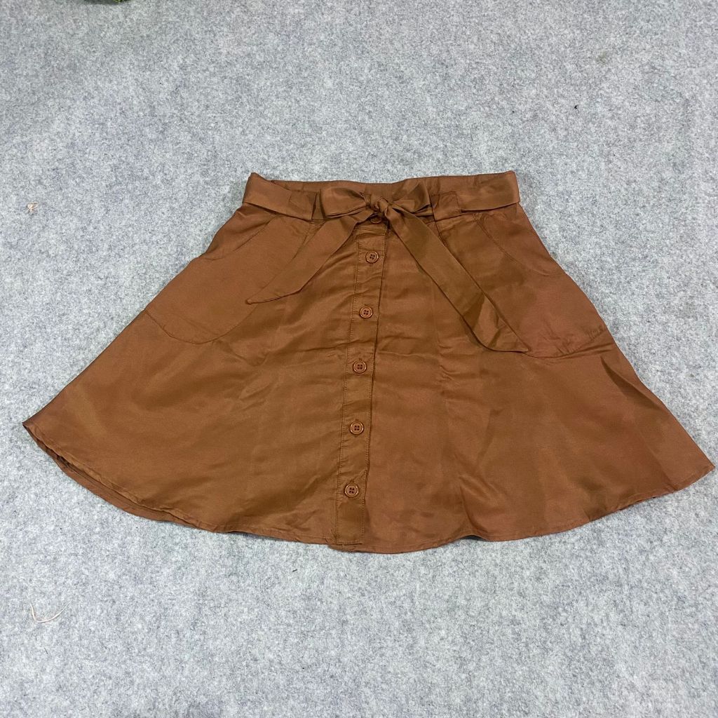 Rok Mini Wanita Pita Rok Pita Coklat / Rok Bawahan Wanita Korean Rok Korean Style 8247