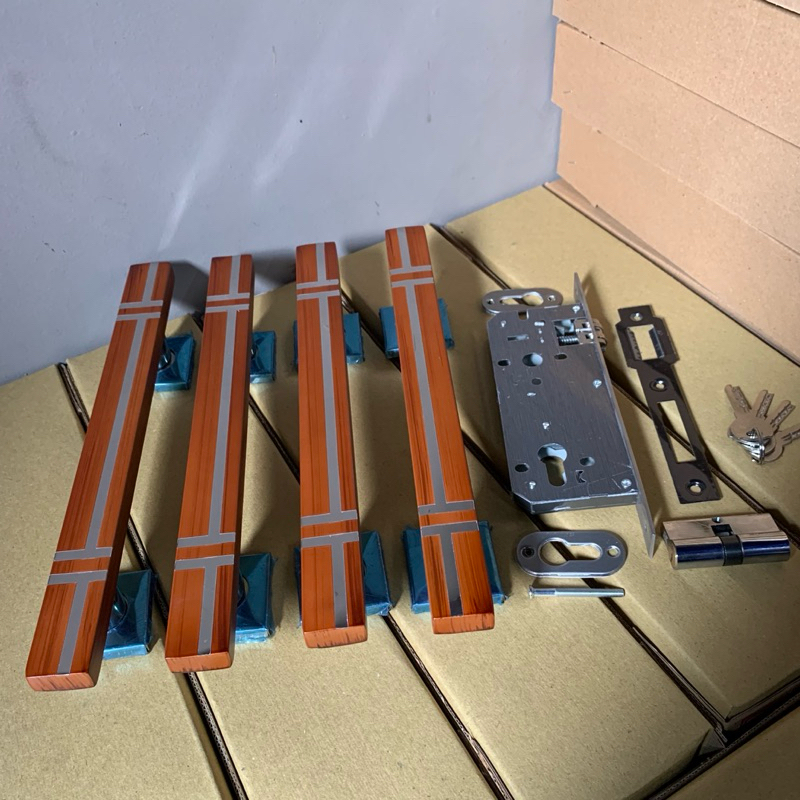 handle pintu set kunci body gagang tarikan pintu minimalis mewah elegan 33cm