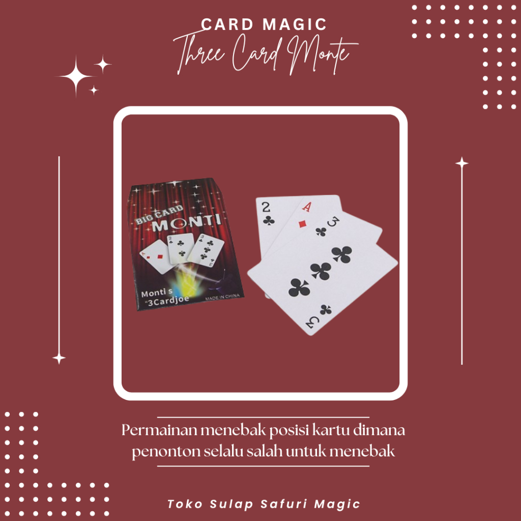 Alat Sulap Three Card Monte - Sulap Kartu - Trik Kartu - Kartu Sulap - Toko Sulap