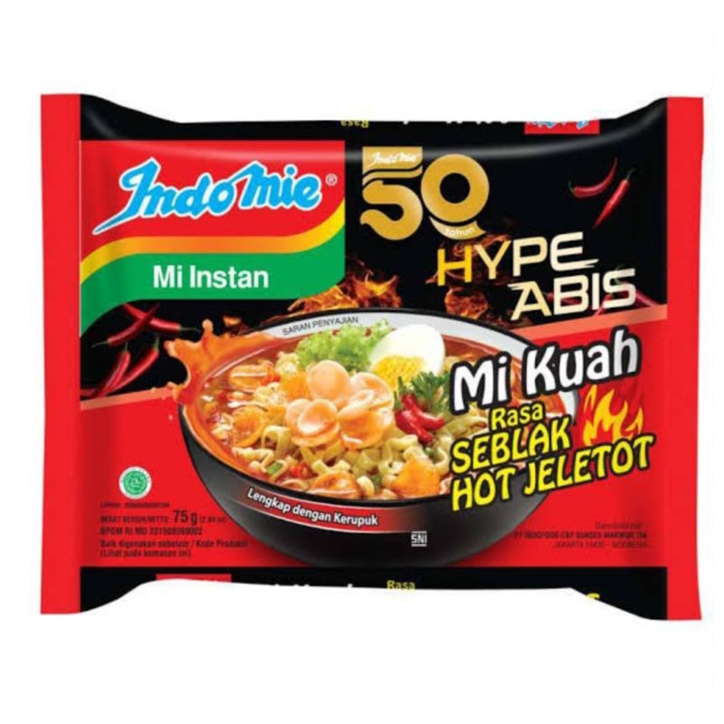 

Indomie Kuah Rasa Seblak Jeletot dapat 5pcs