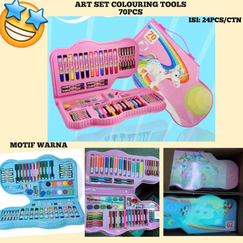 

CRAYON SET ISI 70 CRAYON PENSIL WARNA SET MOTIF MOBIL