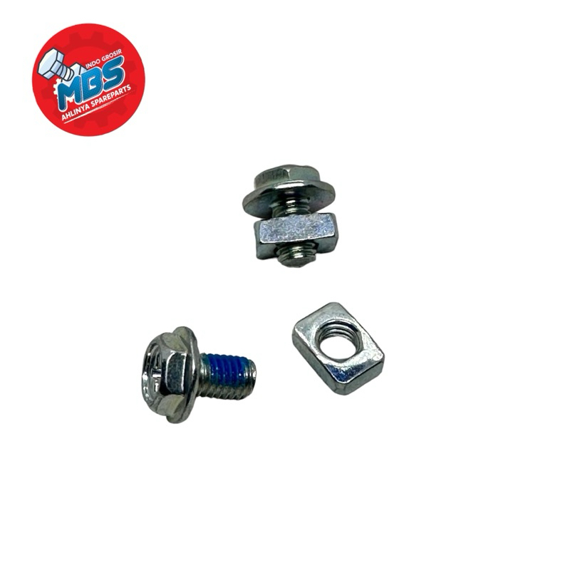 2set baut aki batrai speda motor listrik m5 baut 8 dan mur kotak