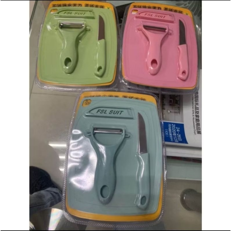 Pisau Set 3in1 Talenan Peeler Buah