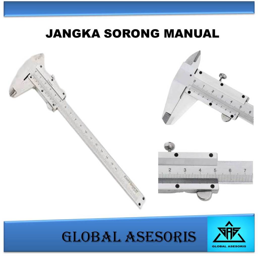 Penggaris Jangka Sorong Ketelitian 0.02mm Alat Ukur Jangka Sorong manual Bahan Stainless Steel Manua