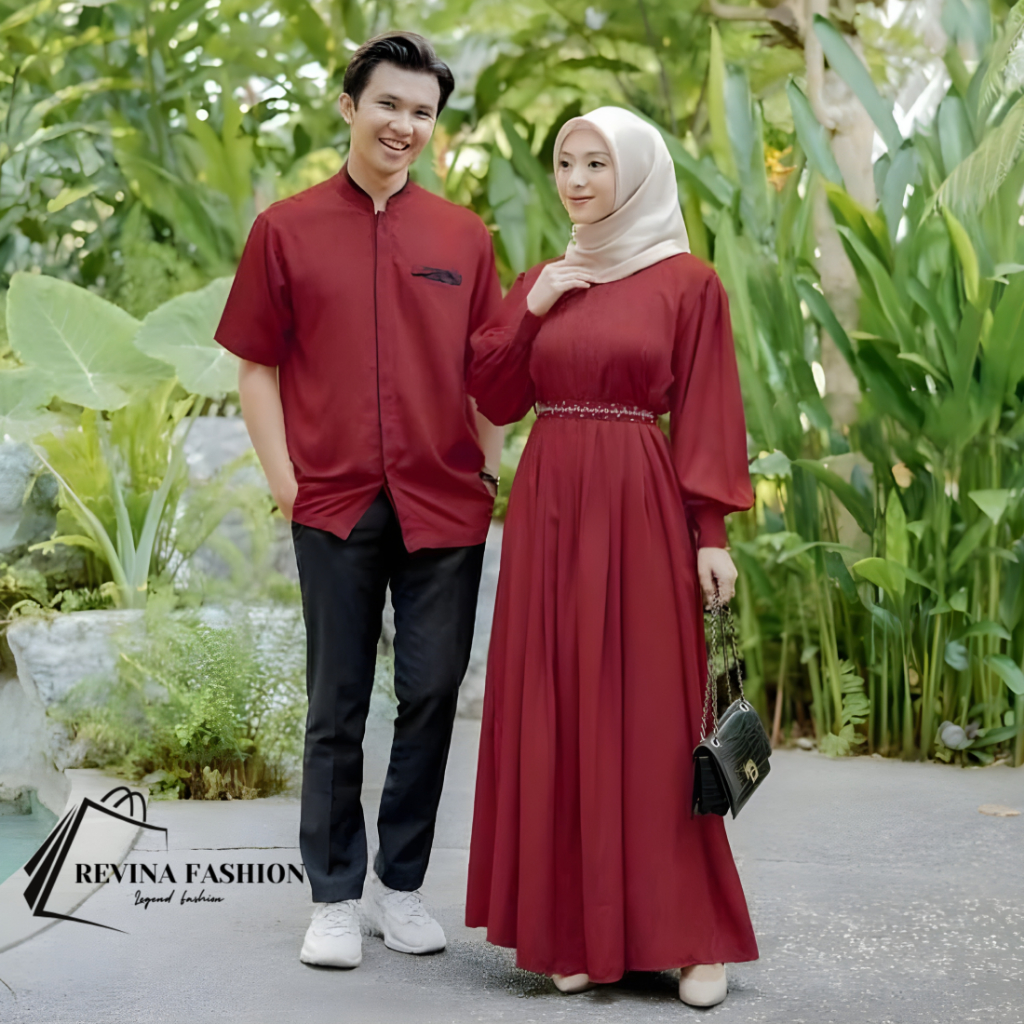 (ADA JUMBO) Couple Gamis Busui Lebaran Kondangan Terbaru Dress Lebaran Couple Gamis Kondangan Terbar