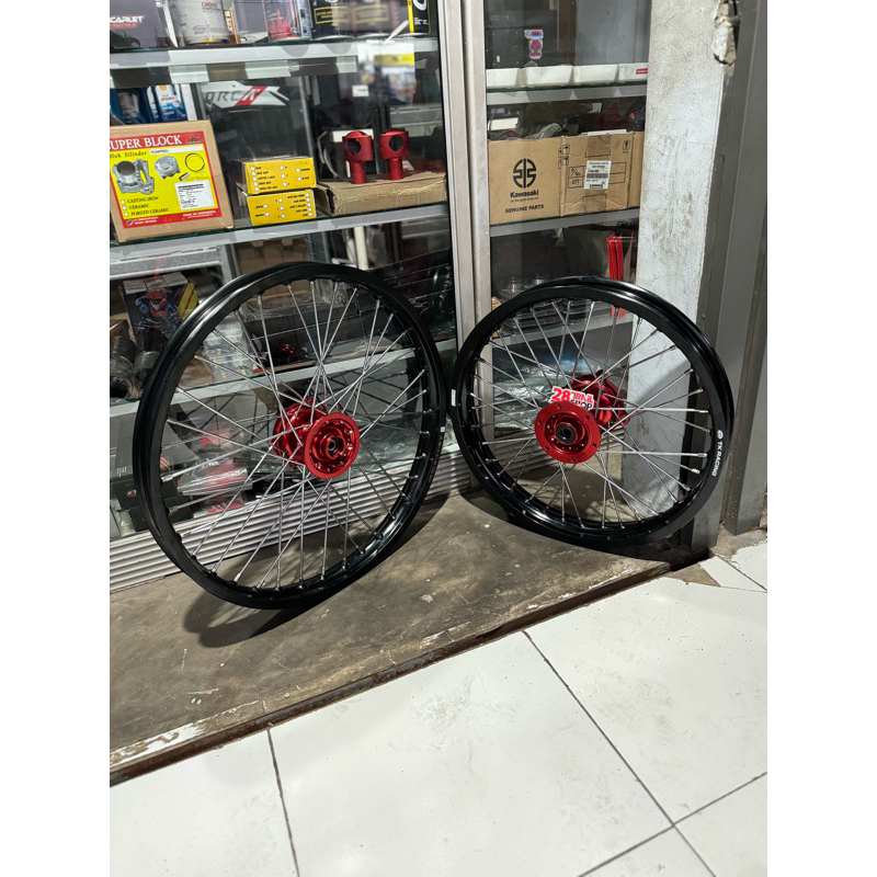 VELG SET 16 19 BEBEK TRAIL GRASSTRACK WHEEL SET KLX TROMOL CNC VELG TK RACING