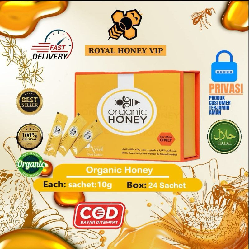 Organic Royal Honey Vip 1 Box : 24 Sachet EXP 2028