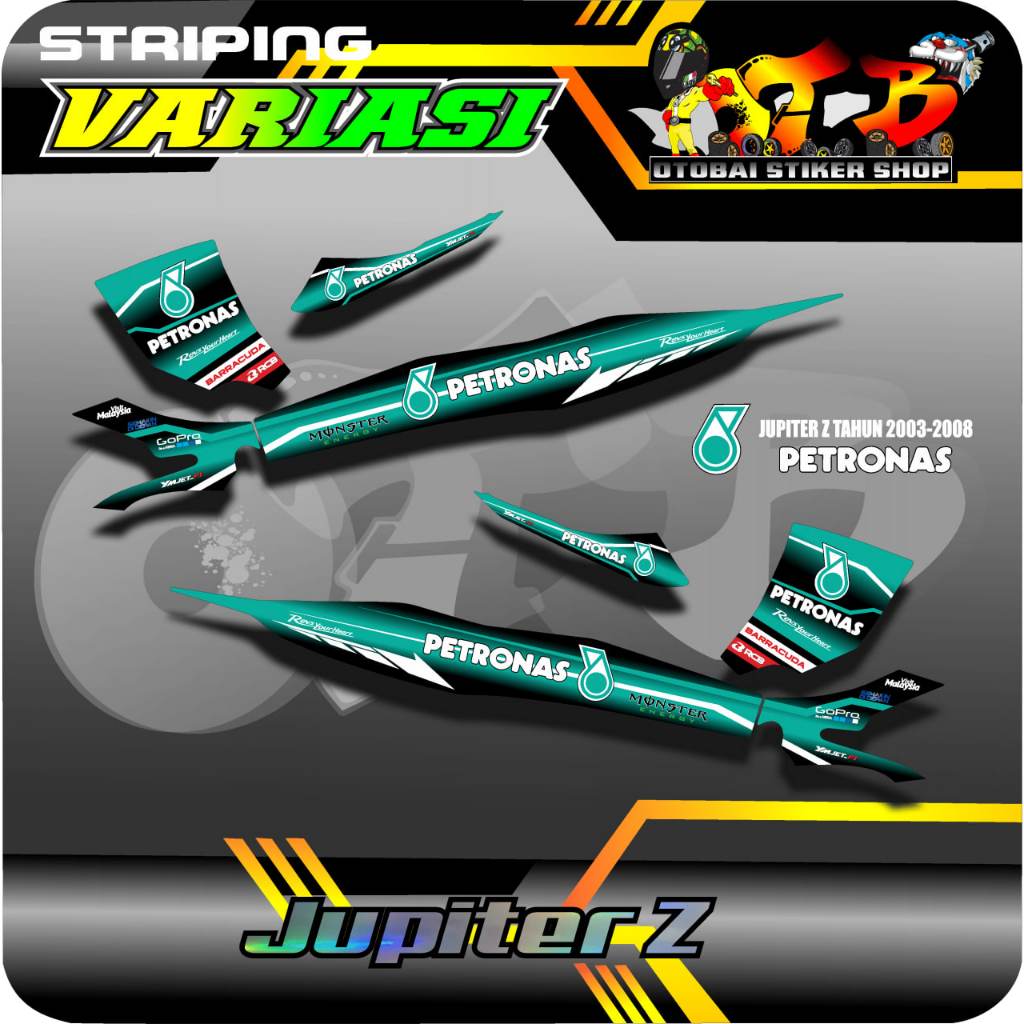 STRIPING VARIASI YAMAHA JUPITER Z/BURHAN TAHUN 2003-2008 MOTIF PETRONAS