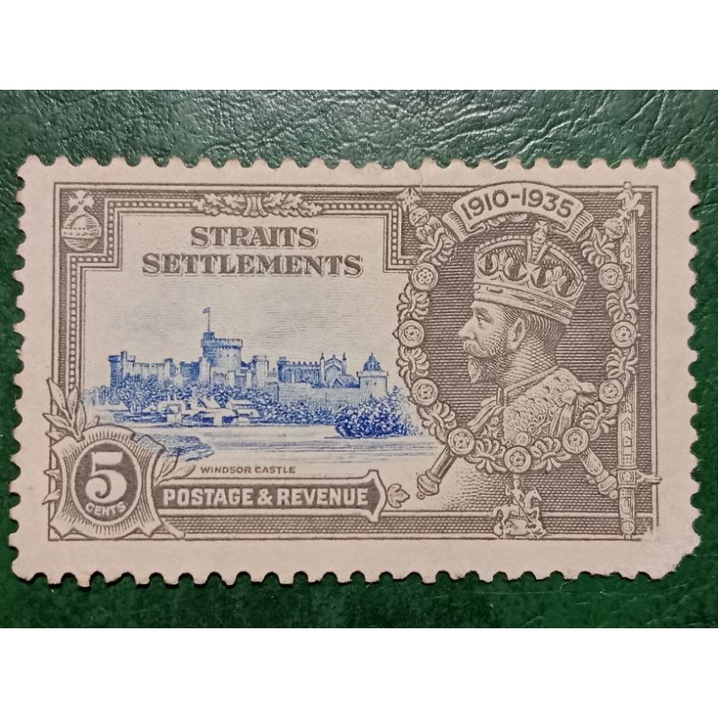 

Prangko Straits settlements 5 Cents tahun 1935 UN USED