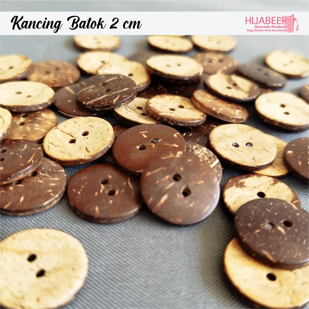 Kancing Batok Bulat 2 cm 10 pcs Kancing Baju Cangkok