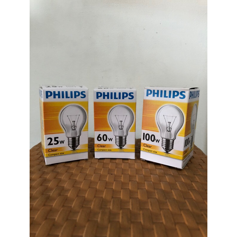 PHILIPS Lampu Bohlam Pijar / Clear 25w 60w 100w