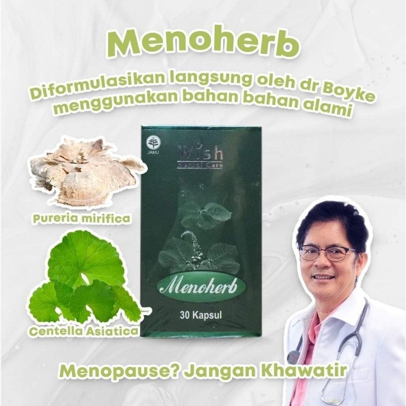Wish Menoherb Mengatasi gejala menopause Produk dokter Boyke 1 Botol 30 kapsul