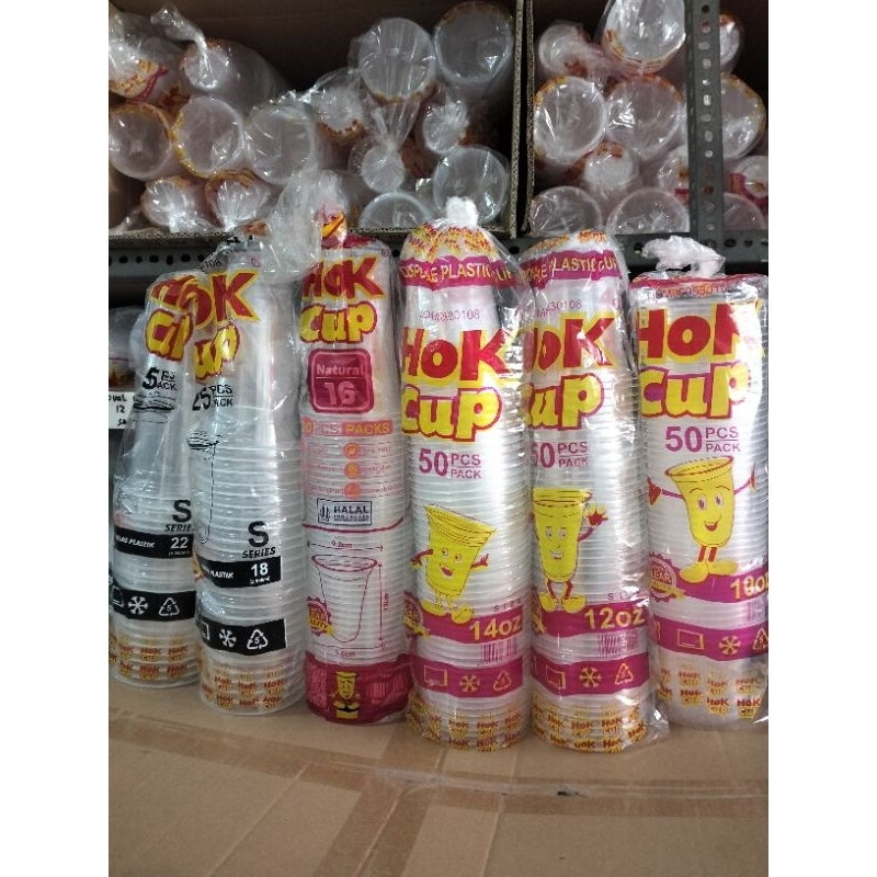 50 PCS CUP GELAS PLASTIK / CUP ES PLASTIK / CUP HOK / CUP OZ