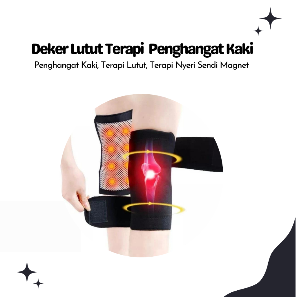 Deker Lutut Penghangat Kaki Sepasang / Deker Terapi Lutut Nyeri / Deker Terapi Lutut Magnetik