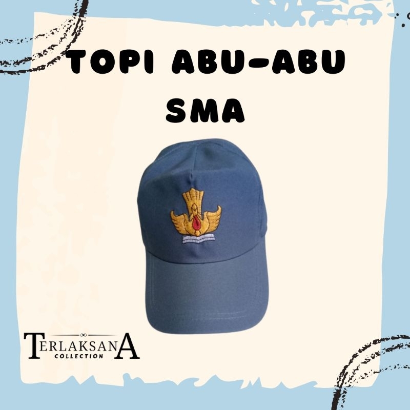 Topi Sekolah SMA Topi Abu-Abu SMA bahan Drill