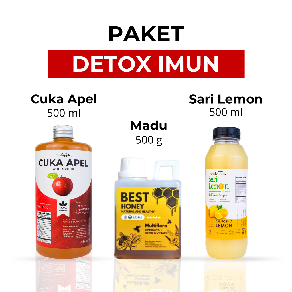 

Best Honey - Paket Detox Imunitas- Cuka Apel - Sari Lemon - Madu - 500ML