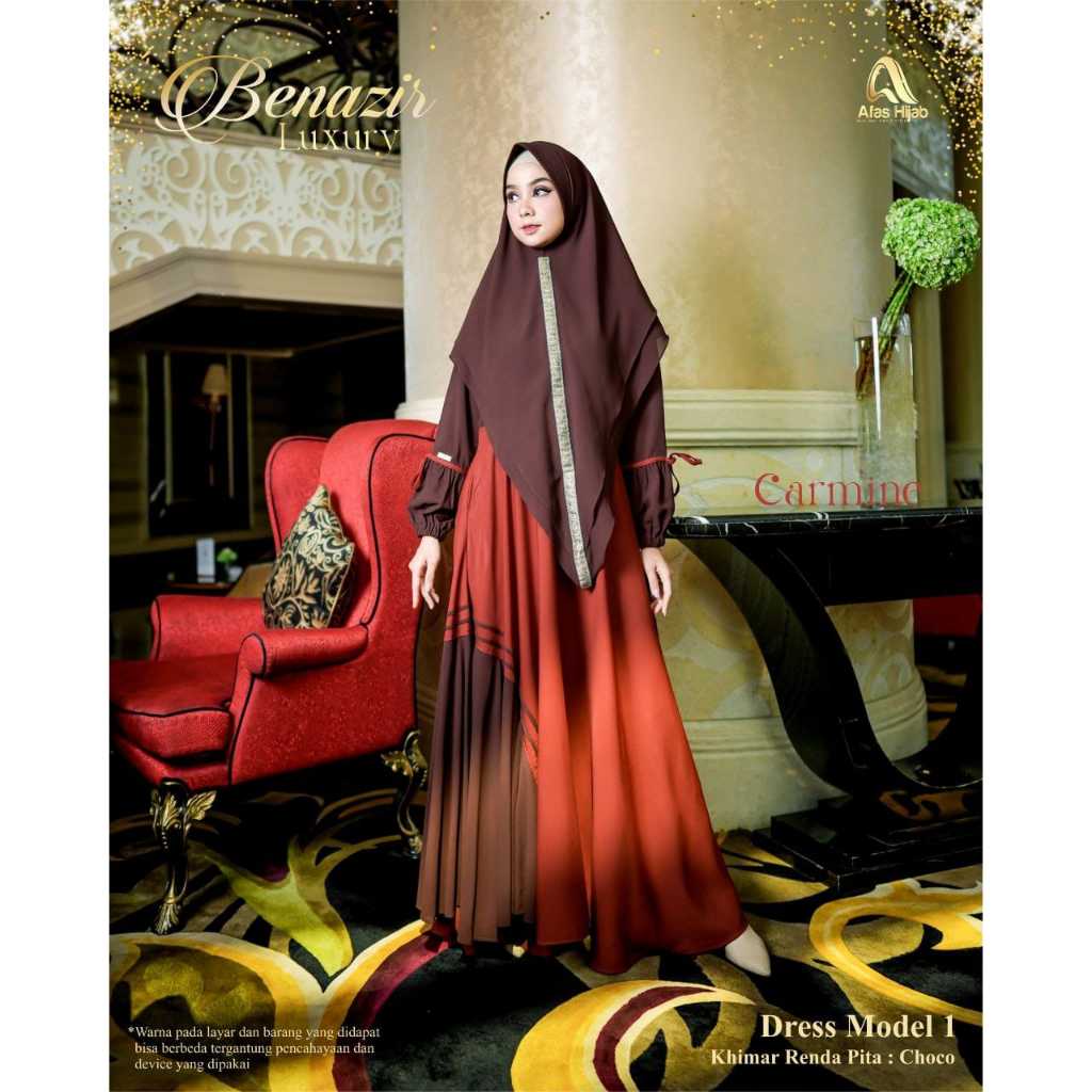 READY SIAP KIRIM | HB - BENAZIR DRESS | GAMIS AFAS HIJAB TERBARU 2024 | GAMIS SYARI SET HIJAB KEKINI