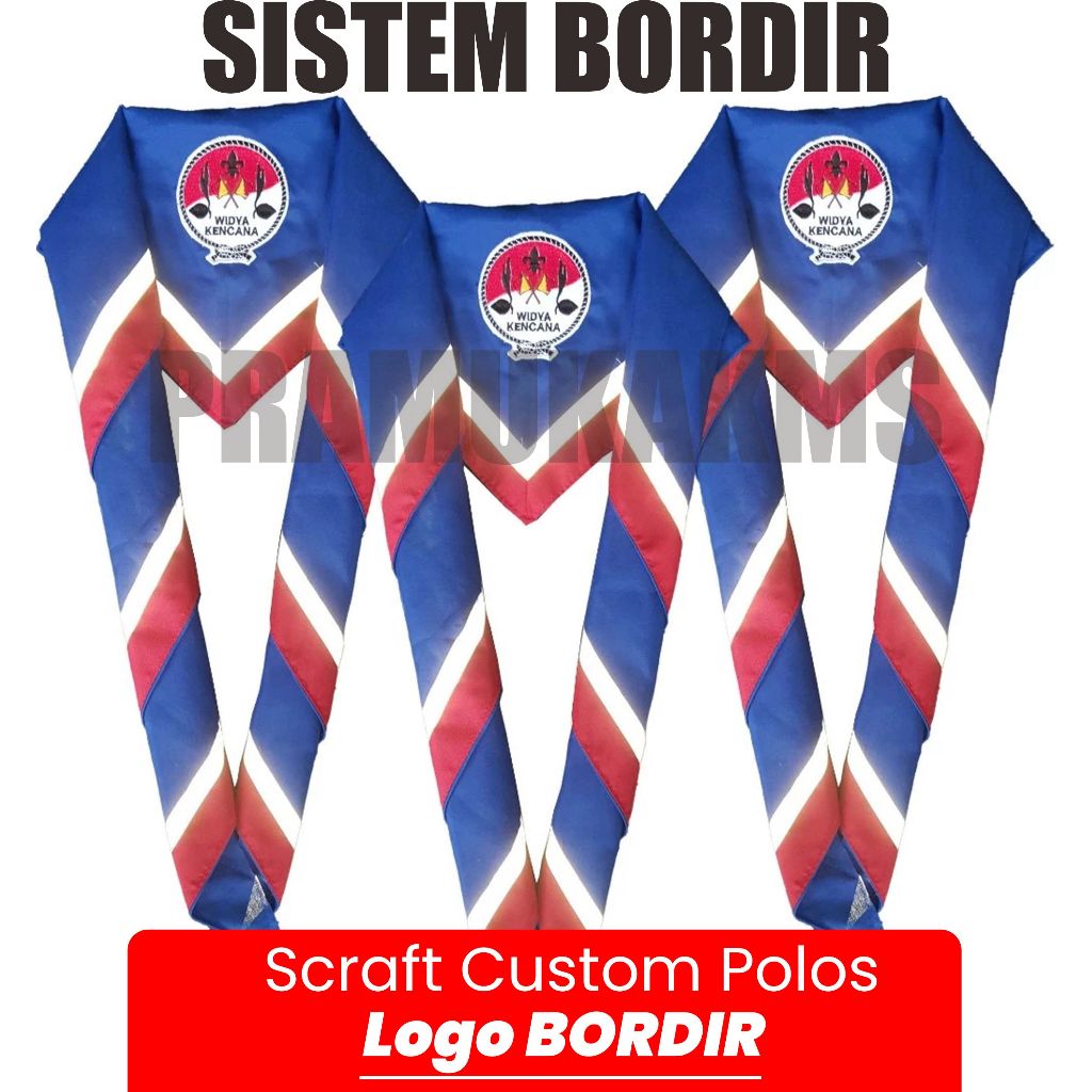 Scarf Pramuka Custom Logo Bordir Ambalan Gudep Scraf Pramuka Minimal 20