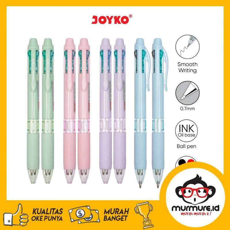 

MURMURE.ID BALL PEN PULPEN PENA JOYKO BP-348 QUACO 4 0.7 MM 4 WARNA COLORS