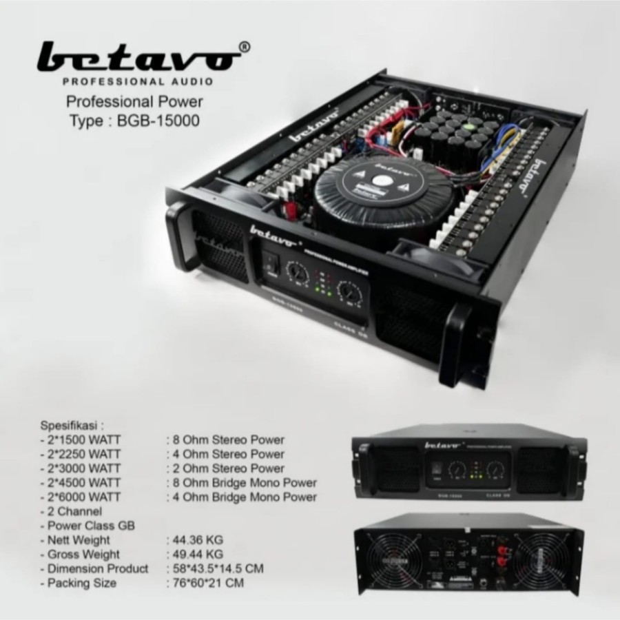 Power amplifier betavo 2 channel original bgb 15000 bgb15000